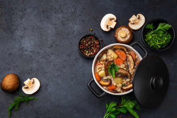 Mushroom and barley soup