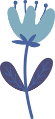 Blue Flower Minimal Clipart Garden
