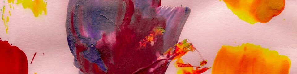 Grunge Acrylic Design. Multicolored Modern. Multicolored Acrylic Paint Strokes. Vivid Ink Artistic...