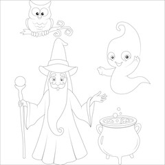 funny Halloween coloring page for kids