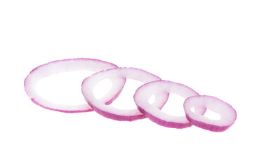 Lilac onion rings isolated