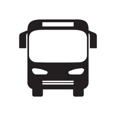 Bus vector icon, black design on white background