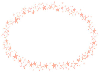 ピンクの星のイラストフレーム