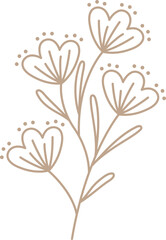 Line Flower Minimal Cute Leaves