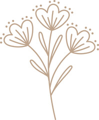 Line Flower Minimal Cute Leaves