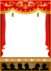frame of theater curtain with audience