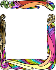 Sixties style border of a woman singing