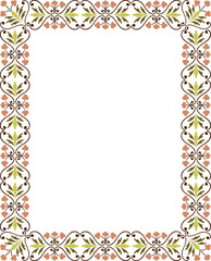 Frilly Border. European style border with vines and flowers