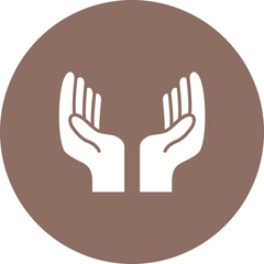 Hands Multicolor Circle Glyph Inverted Icon