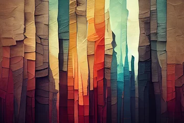 Fotobehang Amber papier textuur organische lijnen als abstracte wallpaper achtergrond ontwerp 3d render. © Nokhoog