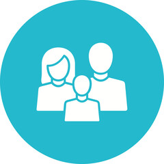 Family Multicolor Circle Glyph Inverted Icon