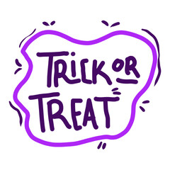 Trick or treat text design