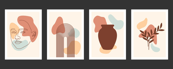 Fototapeta na wymiar Abstract boho shape set