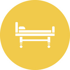 Bed Multicolor Circle Glyph Inverted Icon