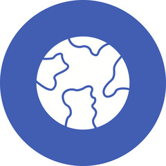 Planet Earth Multicolor Circle Glyph Inverted Icon