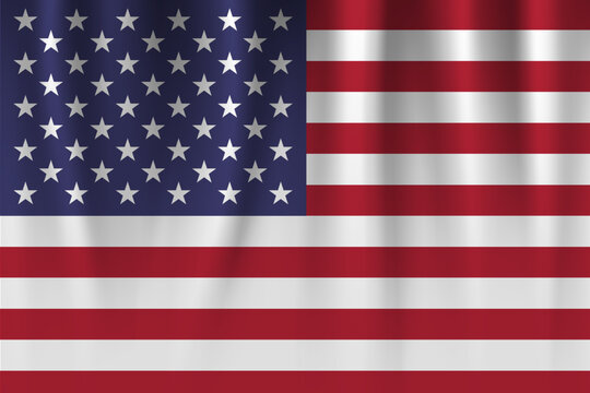 Vector flag of USA. United States of America waving flag background.