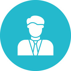 Accountant Multicolor Circle Glyph Inverted Icon