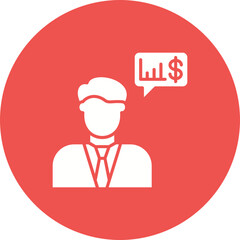 Financial Advisor Multicolor Circle Glyph Inverted Icon