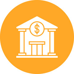 Bank Multicolor Circle Glyph Inverted Icon