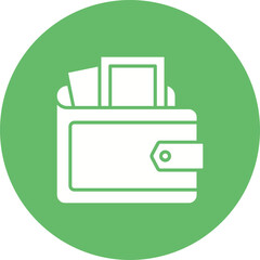 Wallet Multicolor Circle Glyph Inverted Icon