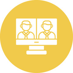 Video Call Multicolor Circle Glyph Inverted Icon