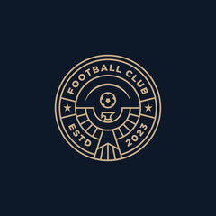 minimalist soccer football club emblem badge line art icon logo template vector illustration design. simple modern eagle mascot for a football team logo © BLAZYBONE