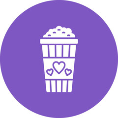 Popcorn Multicolor Circle Glyph Inverted Icon