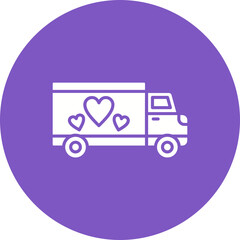 Delivery Multicolor Circle Glyph Inverted Icon