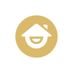 Happy house logo icon design template vector