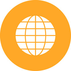 Globe Multicolor Circle Glyph Inverted Icon