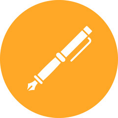 Fountain Pen Multicolor Circle Glyph Inverted Icon