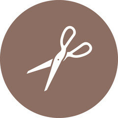 Scissor Multicolor Circle Glyph Inverted Icon
