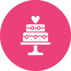 Wedding Cake Multicolor Circle Glyph Inverted Icon