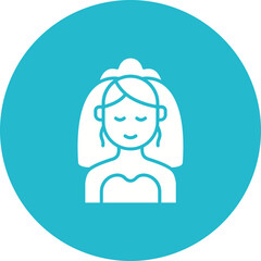 Bride Multicolor Circle Glyph Inverted Icon