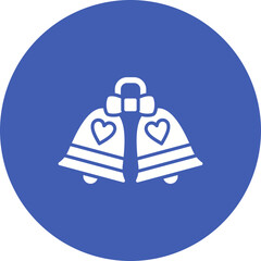 Wedding Bells Multicolor Circle Glyph Inverted Icon