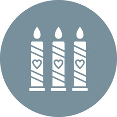 Candle Multicolor Circle Glyph Inverted Icon