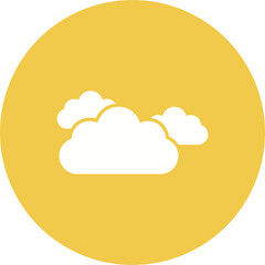 Clouds Multicolor Circle Glyph Inverted Icon