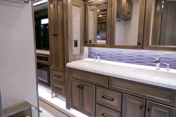 Luxury RV Motorhome Bathroom Sink Counter