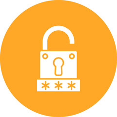 Password Key Multicolor Circle Glyph Inverted Icon