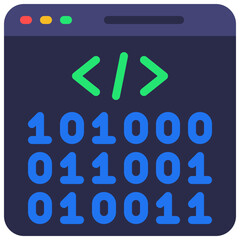 Binary Code Laptop Icon
