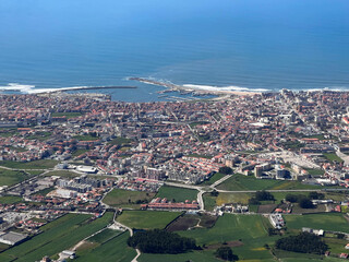 Vue aérienne de la ville Póvoa de Varzim, vila do Condo, Portugal