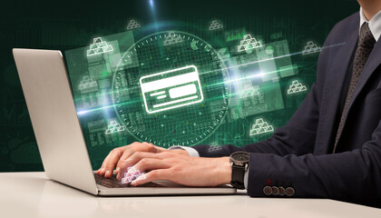 business hand working in stock market