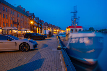 2022-06-02 evening view of quay,  mouth of Slupia at baltic sea. Ustka, Poland