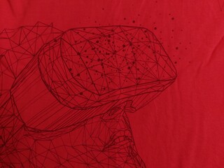 futuristic grid Virtual reality headset,augmented reality headset worn by man