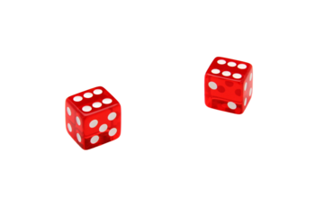 two red dices, png file