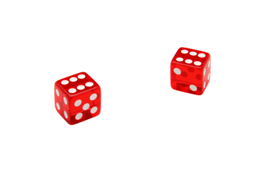 two red dices, png file