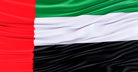 National United Arab Emirates flag background, 3d render