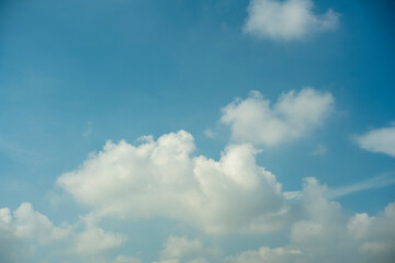 Beautiful clouds with blue sky background. Nature weather