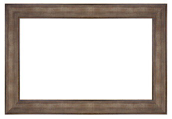 Old style vintage golden frame isolated on a white background