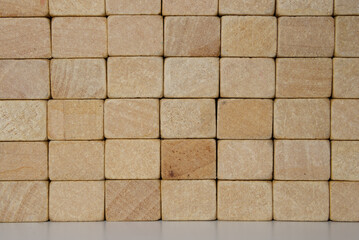 Wooden squares texture wall background 